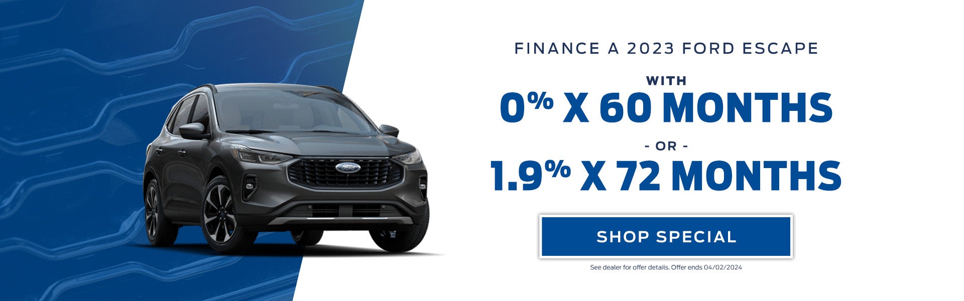 Finance a 2023 Ford Escape with 0% X 60 Months